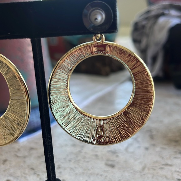 Mother of Pearl Circle Hoop Earrings NWOT - Picture 4 of 4